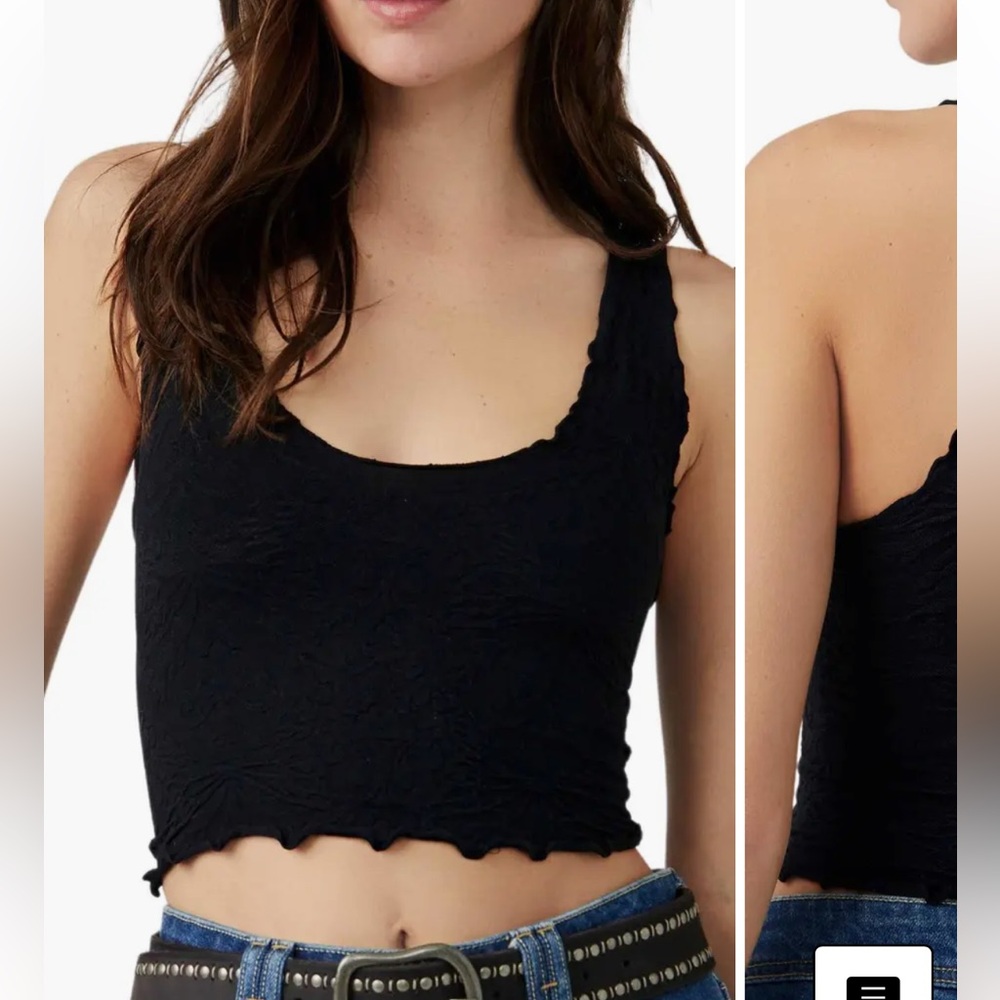 Free People Black Crop Top